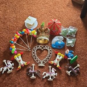 Vintage Cake Toppers 70s 80s Set